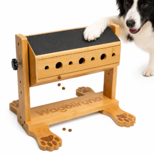 Wagoliruna dog nail scratch board with treat drum and black sanding surface