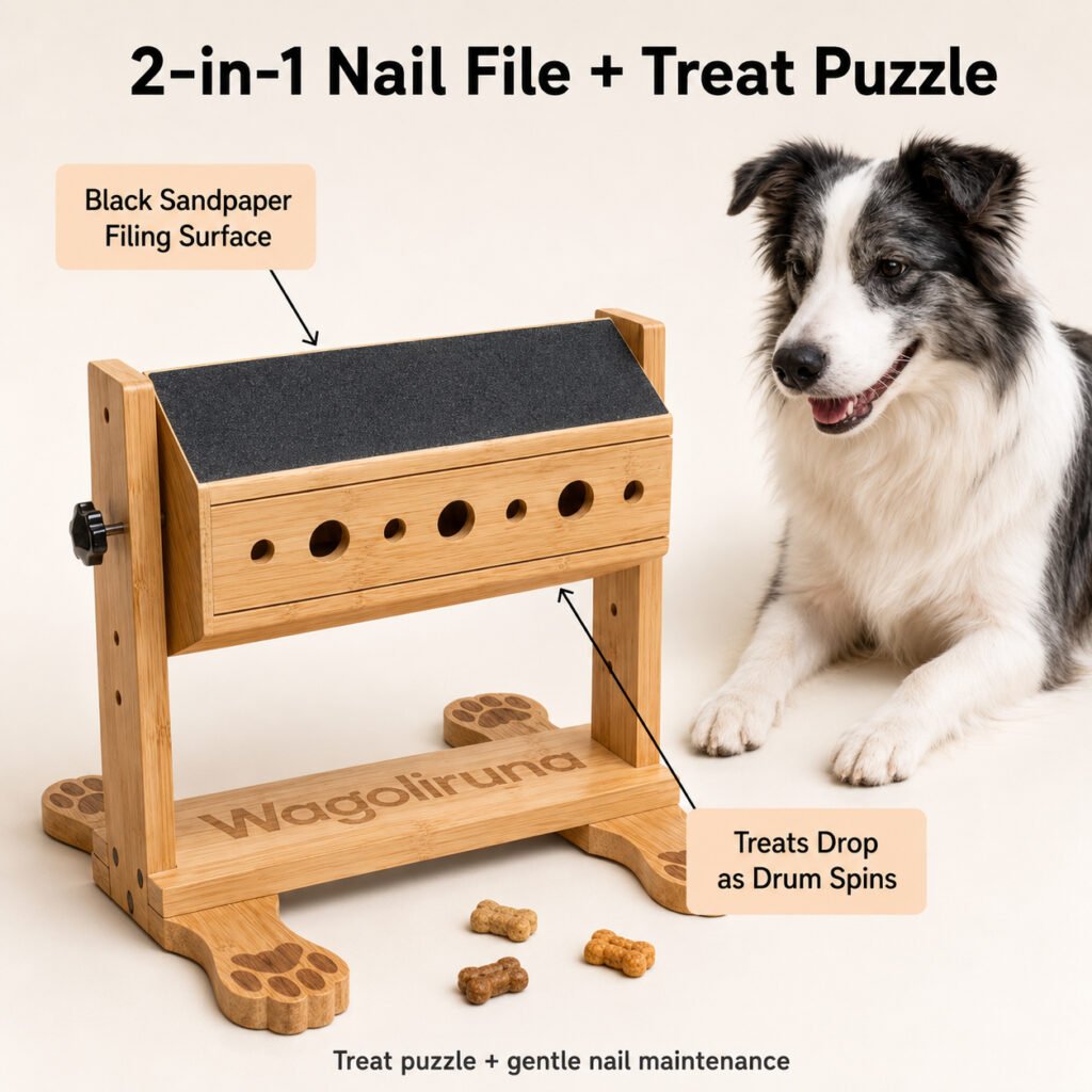 Wagoliruna dog nail scratch board with sanding surface and treat drum